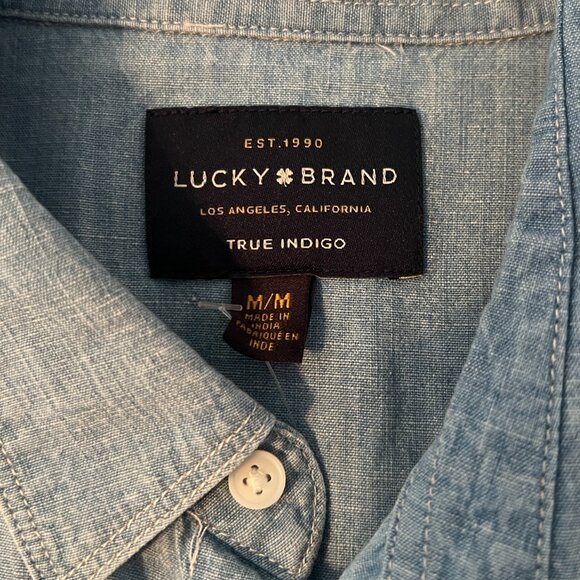Lucky Brand - True Indigo Button Up Shirt / Size Medium - Picture 5 of 10